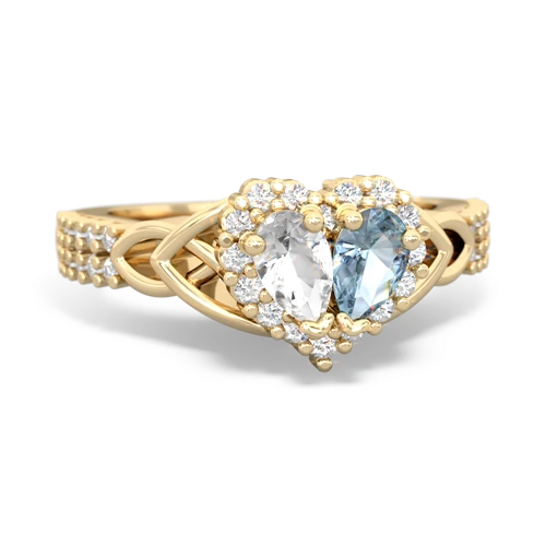 white topaz-aquamarine keepsake engagement ring