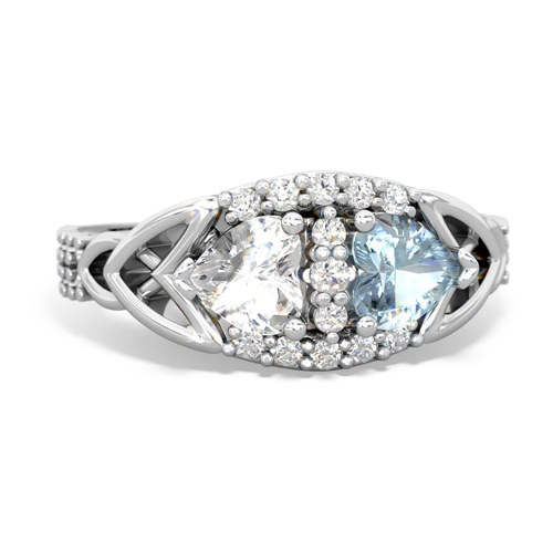 white topaz-aquamarine keepsake engagement ring
