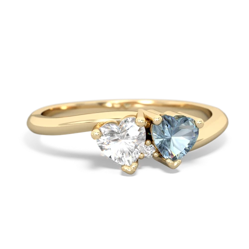white topaz-aquamarine sweethearts promise ring