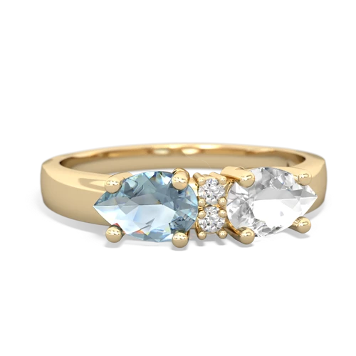white topaz-aquamarine timeless ring