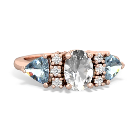 white topaz-aquamarine timeless ring