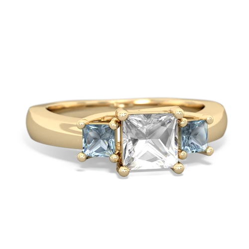 white topaz-aquamarine timeless ring