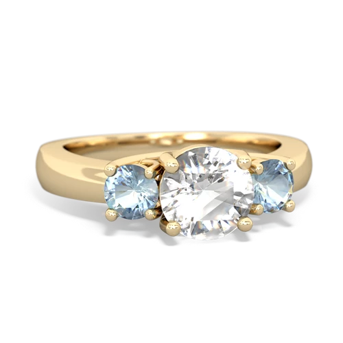 white topaz-aquamarine timeless ring