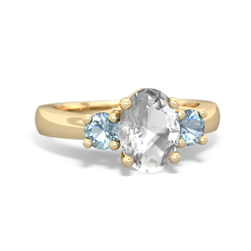 white topaz-aquamarine timeless ring