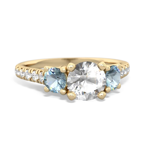 white topaz-aquamarine trellis pave ring