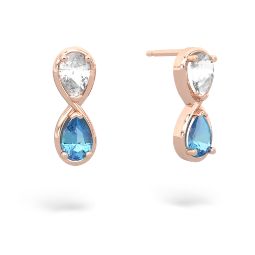 white topaz-blue topaz infinity earrings