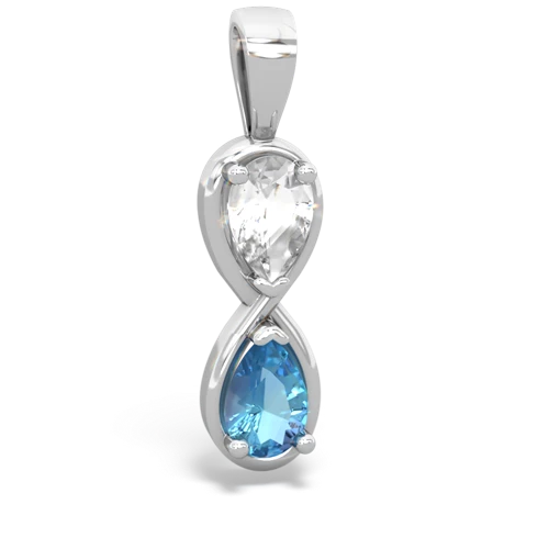 white topaz-blue topaz infinity pendant