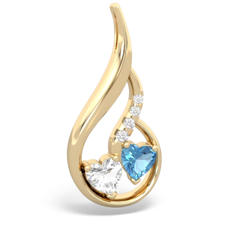 white topaz-blue topaz keepsake swirl pendant