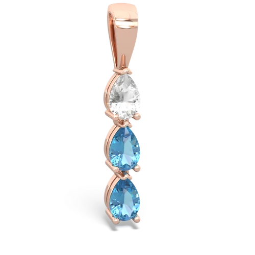 white topaz-blue topaz three stone pendant