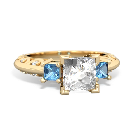 white topaz-blue topaz engagement ring