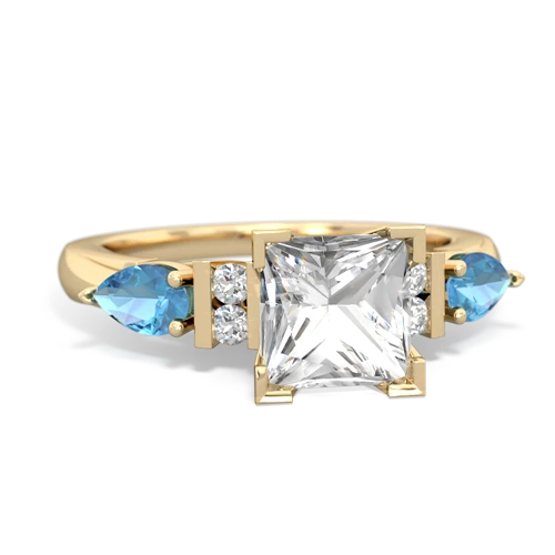 white topaz-blue topaz engagement ring