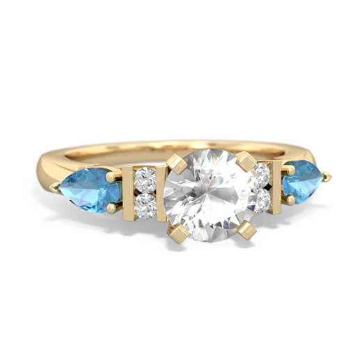 White Topaz Genuine White Topaz with Genuine Swiss Blue Topaz and Genuine London Blue Topaz Engagement ring Ring