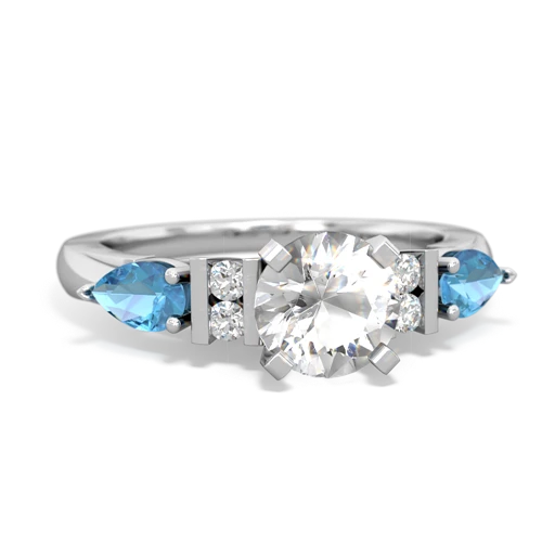 white topaz-blue topaz engagement ring