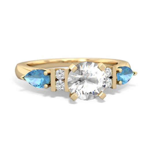 white topaz-blue topaz engagement ring