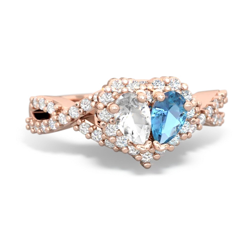 white topaz-blue topaz engagement ring