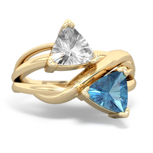 white topaz-blue topaz filligree ring