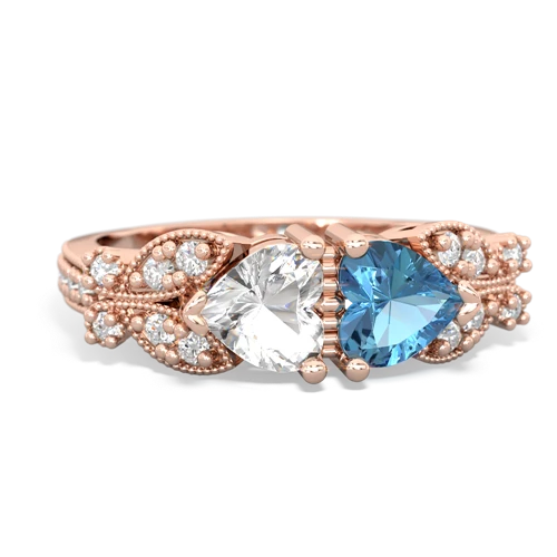 white topaz-blue topaz keepsake butterfly ring