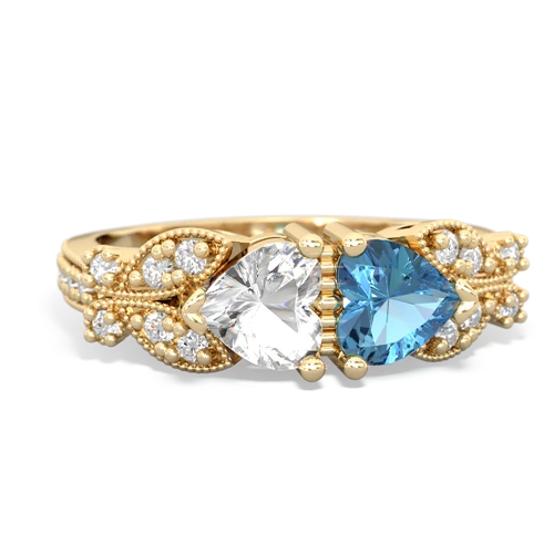 white topaz-blue topaz keepsake butterfly ring