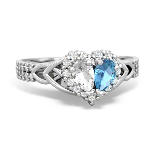 white topaz-blue topaz keepsake engagement ring