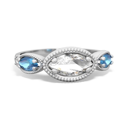 white topaz-blue topaz milgrain marquise ring