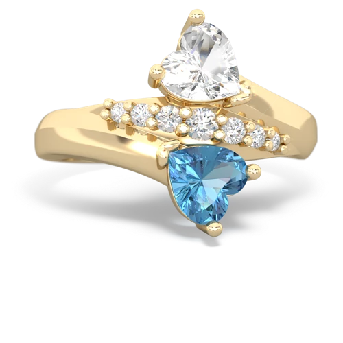 white topaz-blue topaz modern ring