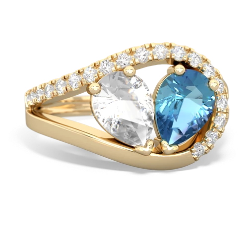 white topaz-blue topaz pave heart ring