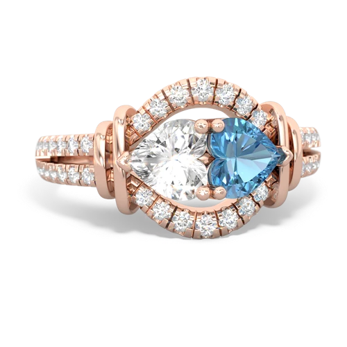 white topaz-blue topaz pave keepsake ring