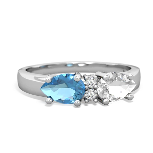 white topaz-blue topaz timeless ring