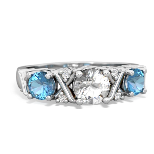 white topaz-blue topaz timeless ring