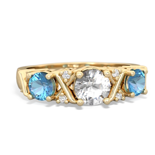 white topaz-blue topaz timeless ring