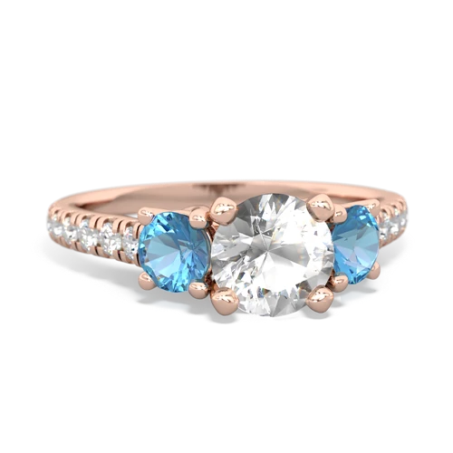 white topaz-blue topaz trellis pave ring