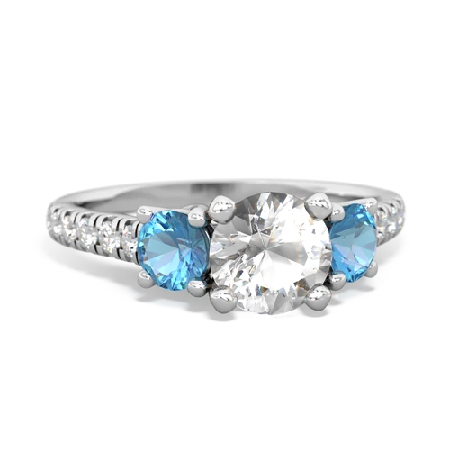 white topaz-blue topaz trellis pave ring