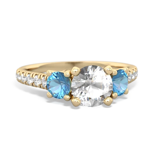 white topaz-blue topaz trellis pave ring