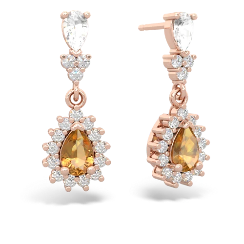 white topaz-citrine dangle earrings