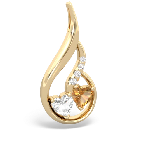 white topaz-citrine keepsake swirl pendant