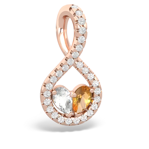 white topaz-citrine pave twist pendant