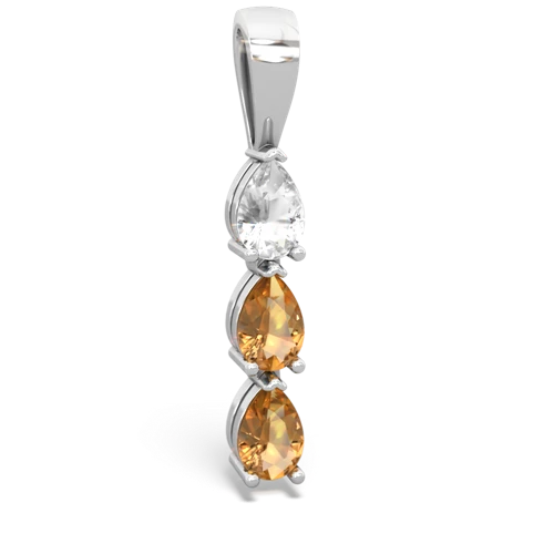 white topaz-citrine three stone pendant