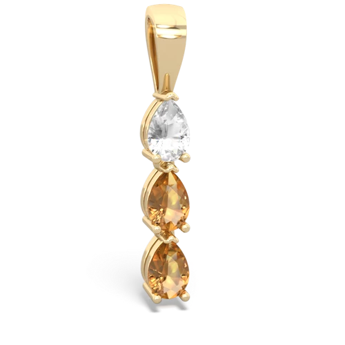 white topaz-citrine three stone pendant