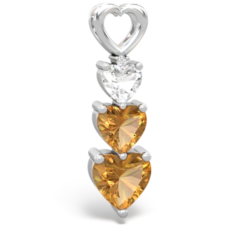 white topaz-citrine three stone pendant