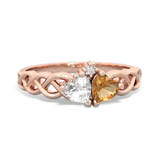 white topaz-citrine celtic braid ring