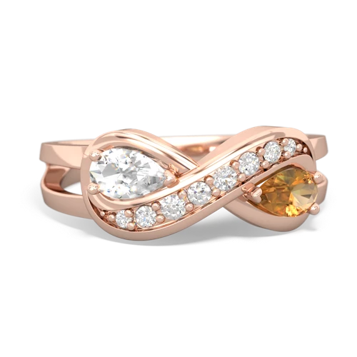 white topaz-citrine diamond infinity ring