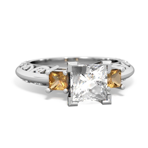 white topaz-citrine engagement ring