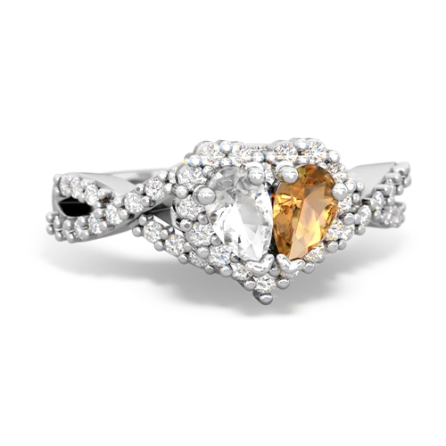 white topaz-citrine engagement ring