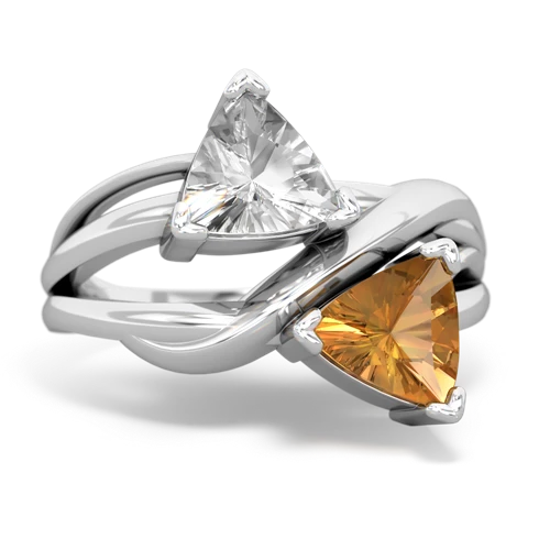 white topaz-citrine filligree ring