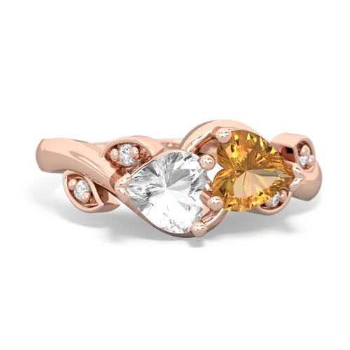 white topaz-citrine floral keepsake ring