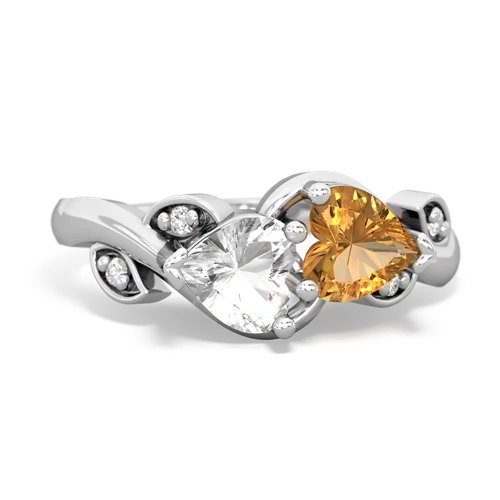 white topaz-citrine floral keepsake ring