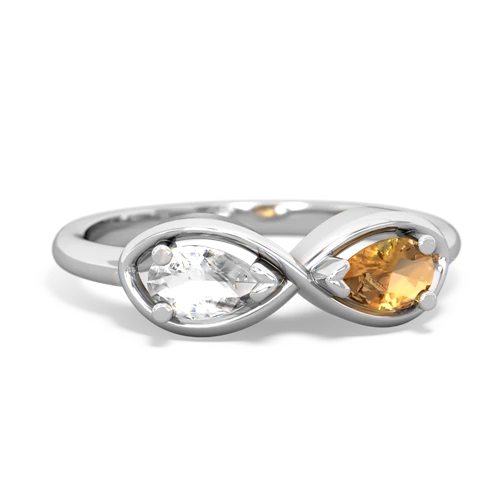 white topaz-citrine infinity ring