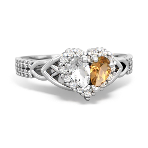 white topaz-citrine keepsake engagement ring