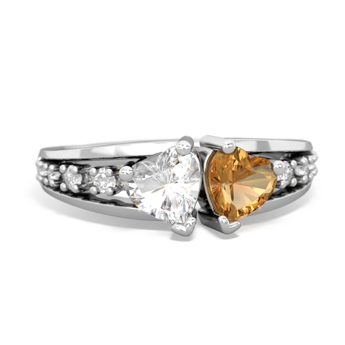 white topaz-citrine modern ring