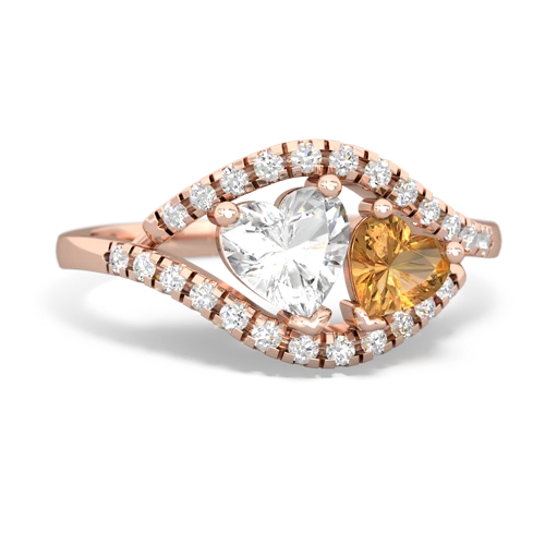 white topaz-citrine mother child ring